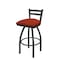 Holland Bar Stool Co 25" Low Back Swivel Counter Stool, Pewter Finish, Graph Poppy Seat 41125PW021 - alternate 1